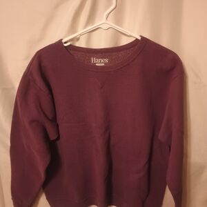 Hanes Women's Crewneck Sweater in Deep Purple